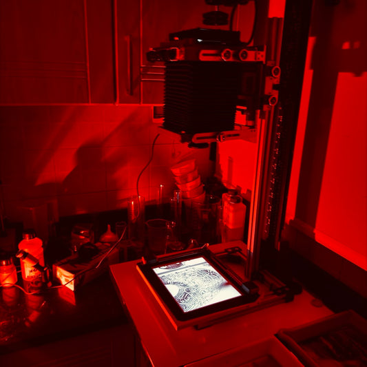 Black and white and color photographic darkroom at Lab Al Awal in Dubai